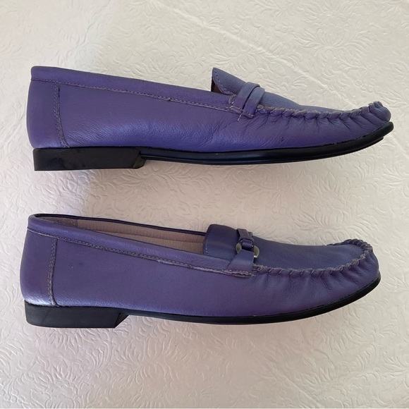 Valley Lane Gertrude Purple Leather Loafers Flats 9 1/2 - Picture 8 of 11
